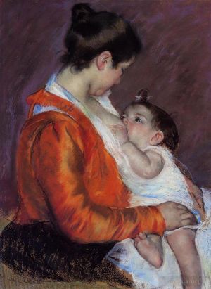 Mary Stevenson Cassatt œuvres - Louise allaite son enfant