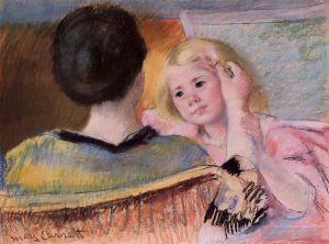 Mary Stevenson Cassatt œuvres - Mère peignant les cheveux de Saras non