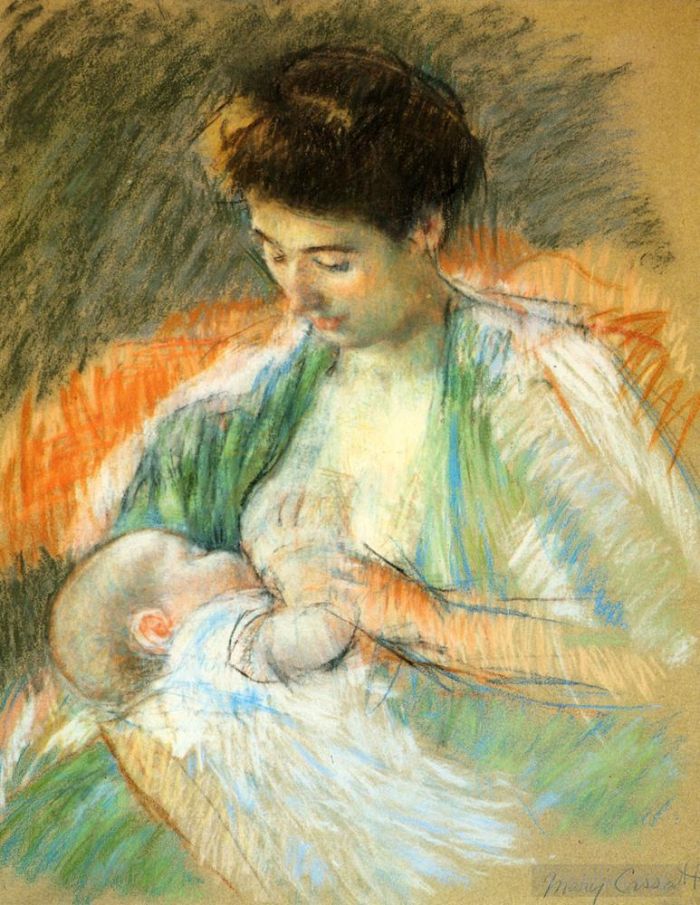 Mary Stevenson Cassatt Types de peintures - Mère Rose allaitant son enfant