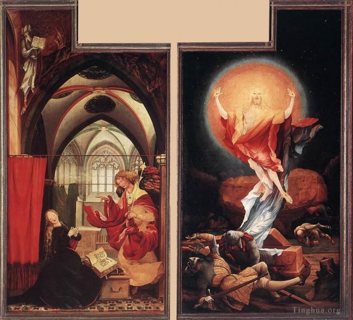 Matthias Grunewald Peinture à l'huile - Annonciation et résurrection