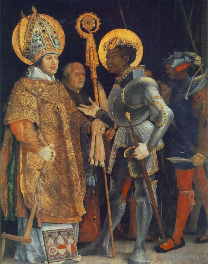 Matthias Grunewald Peinture à l'huile - Rencontre de St Erasm et St Maurice