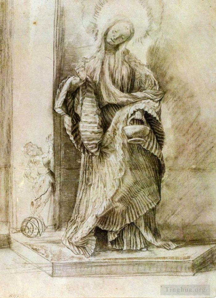 Matthias Grunewald Types de peintures - Sainte Dorothée avec le panier de fleurs