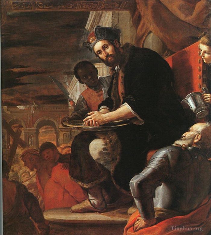 Mattia Preti Peinture à l'huile - Pilate se lave les mains