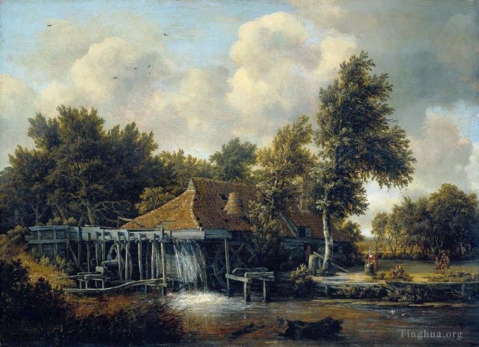 Meindert Hobbema Peinture à l'huile - Moulin