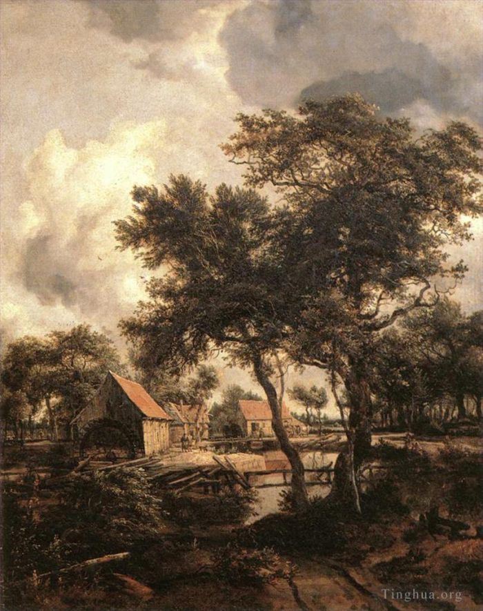 Meindert Hobbema Peinture à l'huile - Le Moulin à Eau 1660