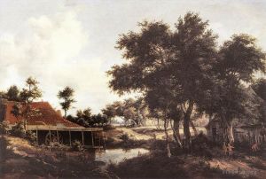 Meindert Hobbema œuvres - Le Moulin à Eau 1663