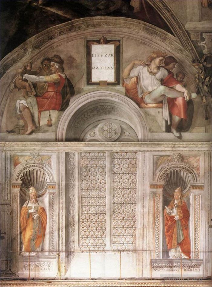 Michel-Ange Types de peintures - Lunette de la Chapelle Sixtine et les Papes