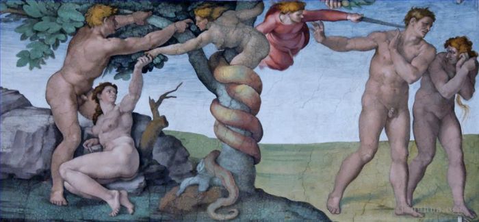 Michel-Ange Types de peintures - Adam et Eve chapelle Sixtine Michel-Ange