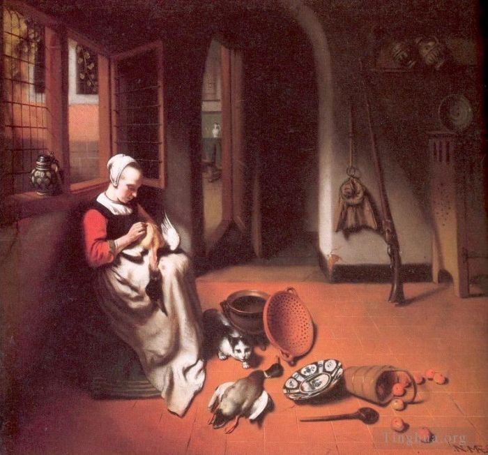 Nicolaes Maas Peinture à l'huile - Canard