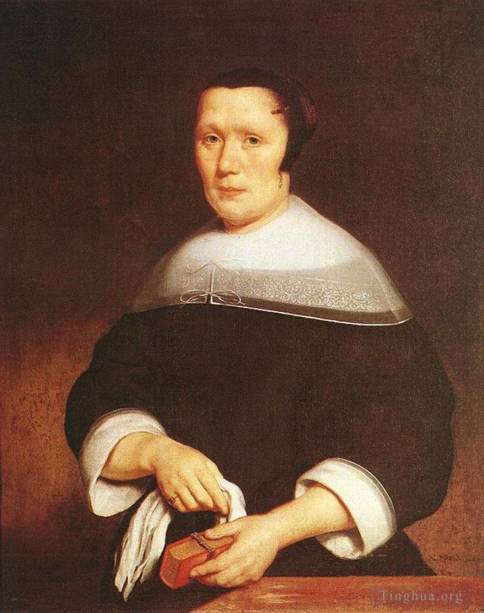 Nicolaes Maas Peinture à l'huile - Portrait d'une femme