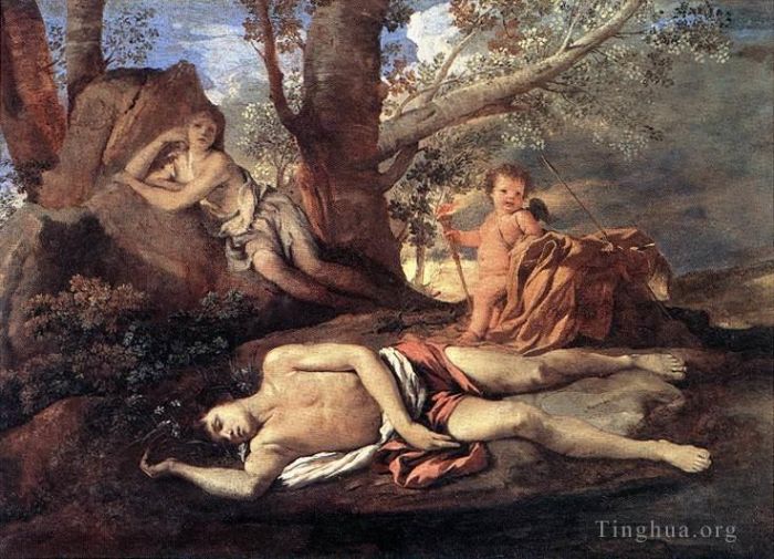 Nicolas Poussin Peinture à l'huile - Écho Narcisse