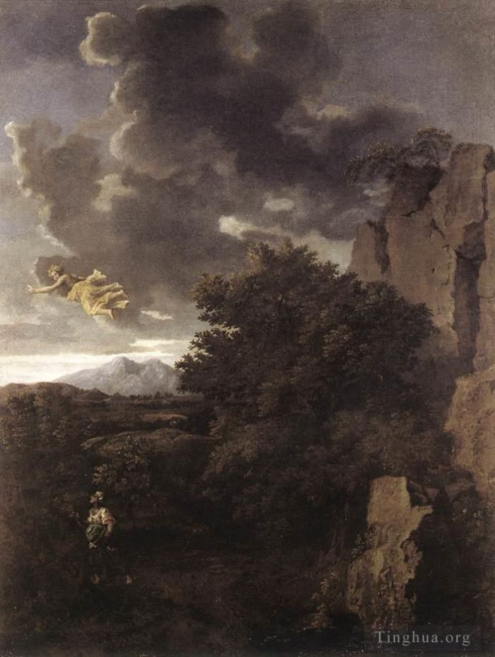 Nicolas Poussin Peinture à l'huile - Agar et l'ange