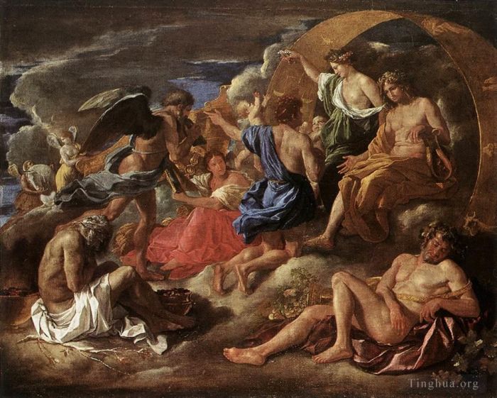 Nicolas Poussin Peinture à l'huile - Hélios et Phaéton avec Saturne et les Quatre Saisons