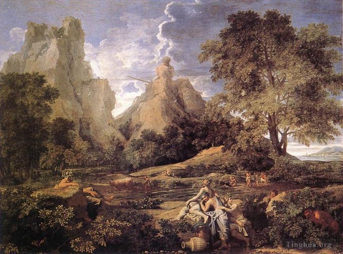 Nicolas Poussin Peinture à l'huile - Paysage avec Polyphème