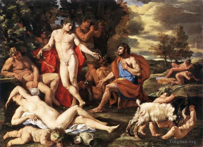 Nicolas Poussin Peinture à l'huile - Midas et Bacchus