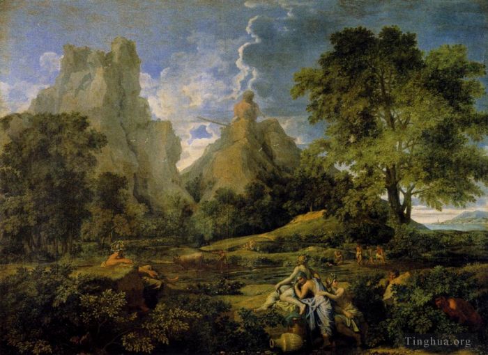 Nicolas Poussin Peinture à l'huile - Nicolas Paysage Avec Polyphème