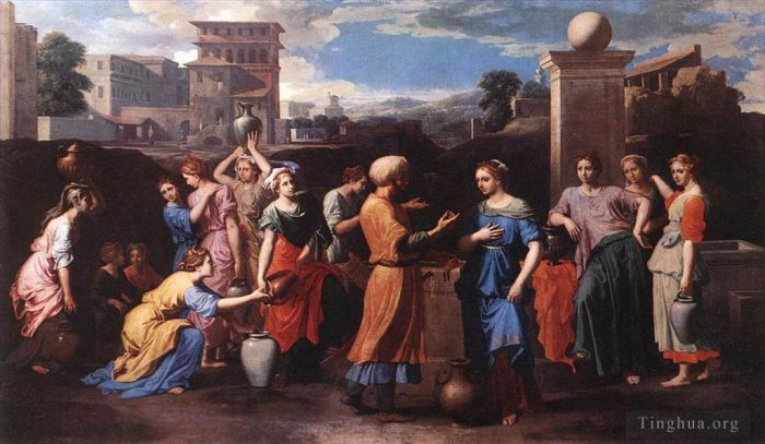 Nicolas Poussin Peinture à l'huile - Rebecca au puits