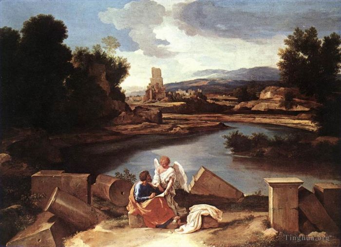 Nicolas Poussin Peinture à l'huile - Saint Matthieu et l'ange