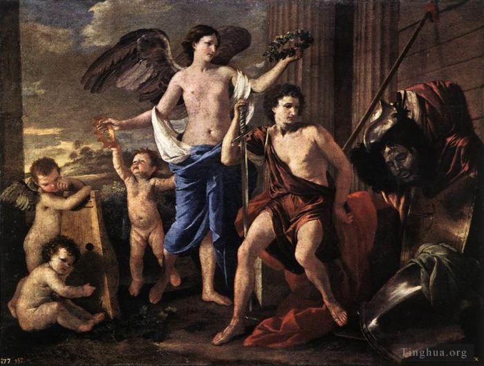 Nicolas Poussin Peinture à l'huile - Le David victorieux