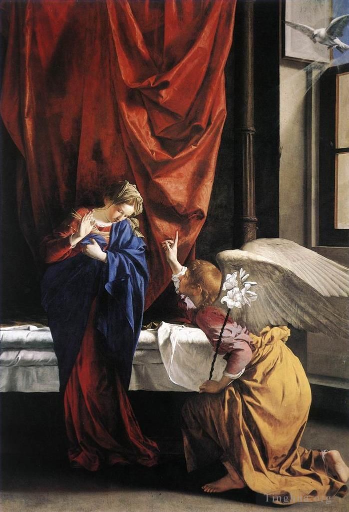 Orazio Lomi Gentileschi Peinture à l'huile - Annonciation