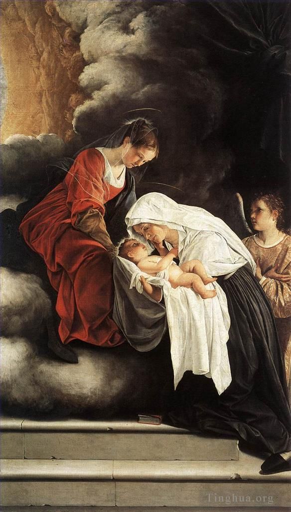 Orazio Lomi Gentileschi Peinture à l'huile - La vision de sainte Francesca Romana