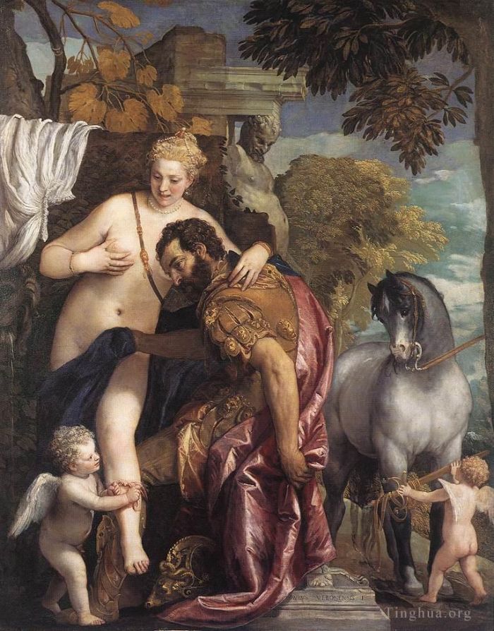 Paolo Veronese Peinture à l'huile - Mars et Vénus unis par l'amour