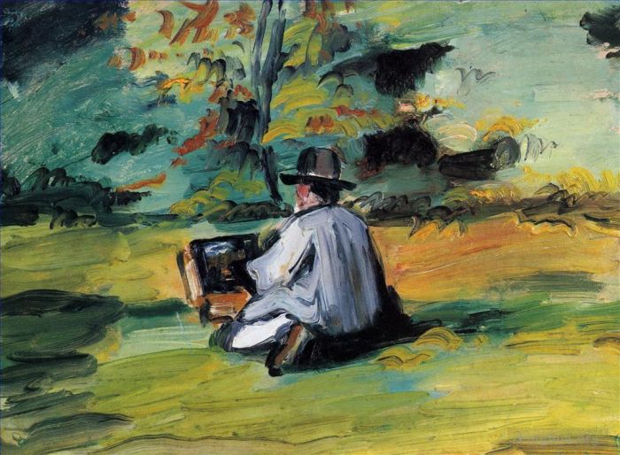 Paul Cézanne Peinture à l'huile - Un peintre au travail