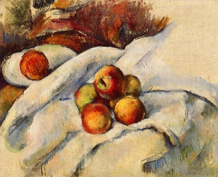 Paul Cézanne Peinture à l'huile - Pommes sur une feuille