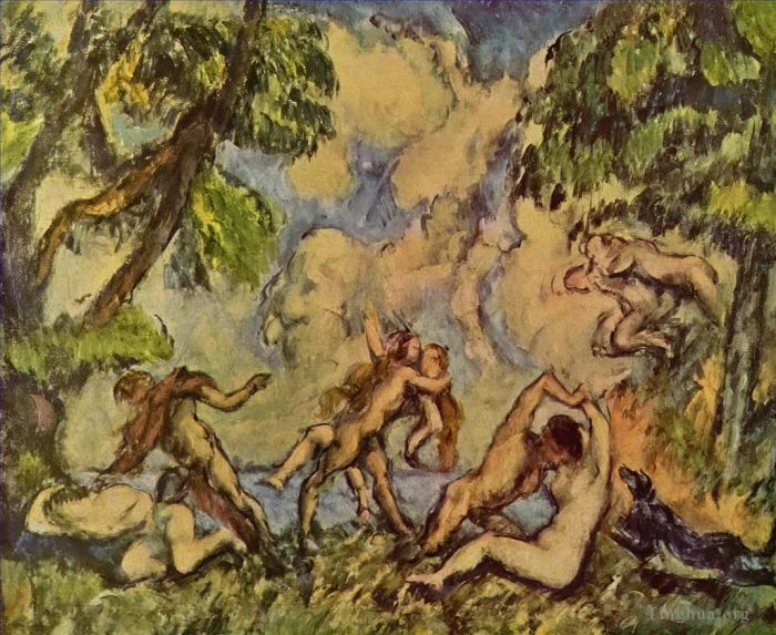 Paul Cézanne Peinture à l'huile - Bacchanales La bataille de l'amour
