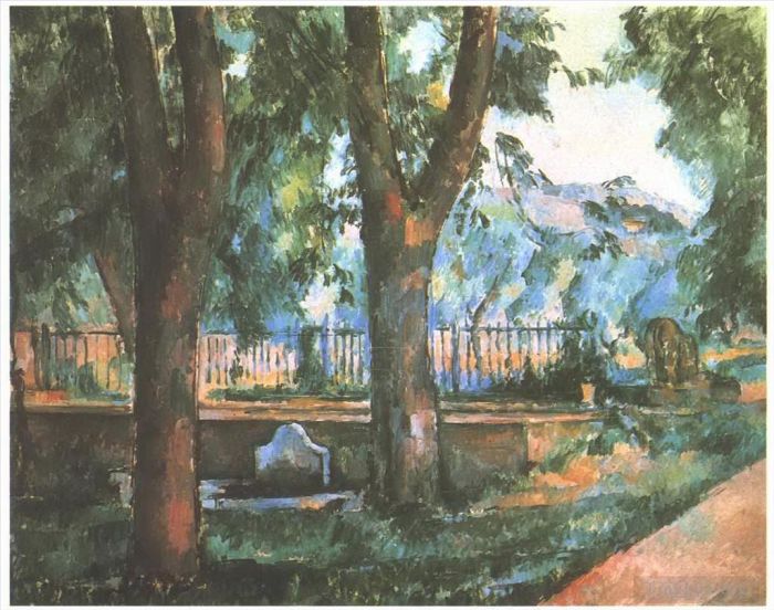 Paul Cézanne Peinture à l'huile - Bassin et lavoir au Jas de Bouffan