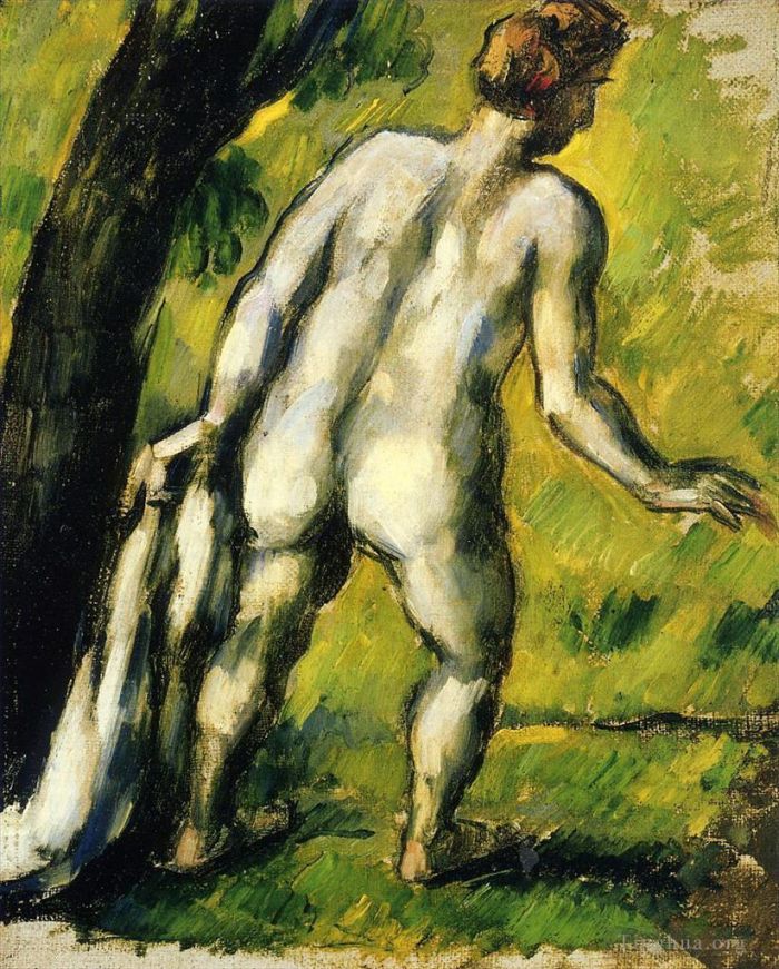 Paul Cézanne Peinture à l'huile - Baigneuse de dos