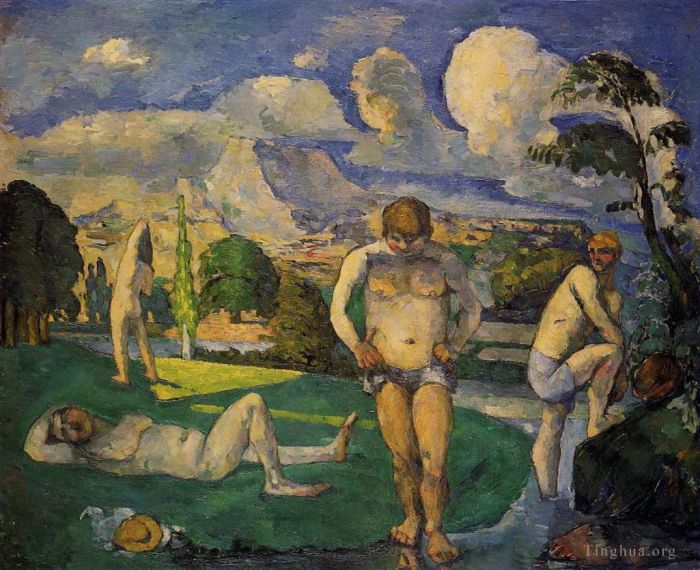 Paul Cézanne Peinture à l'huile - Baigneurs au repos 1877