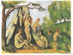 Paul Cézanne œuvres - Baigneurs devant un tend