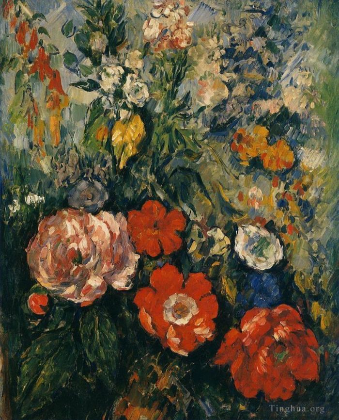 Paul Cézanne Peinture à l'huile - Bouquet de fleurs