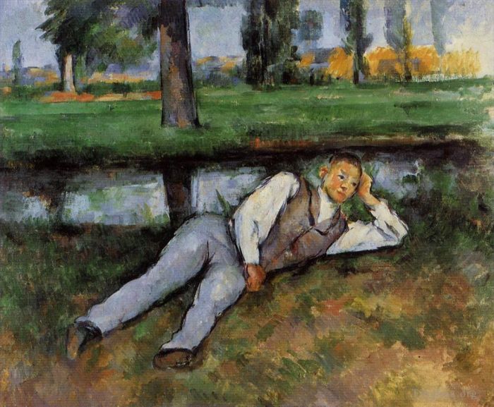 Paul Cézanne Peinture à l'huile - Garçon au repos