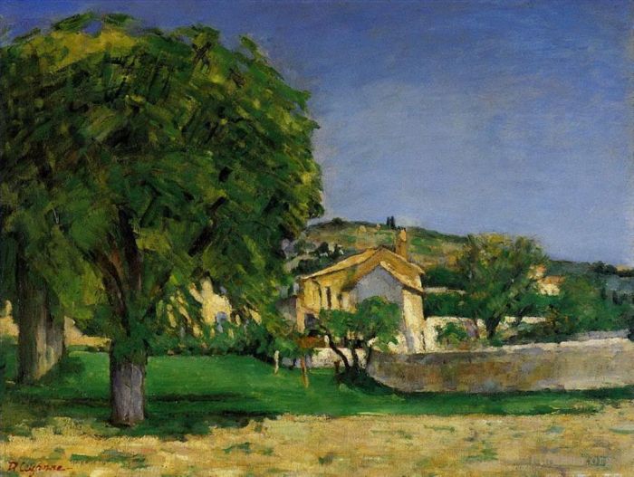 Paul Cézanne Peinture à l'huile - Châtaigniers et Ferme du Jas de Bouffin
