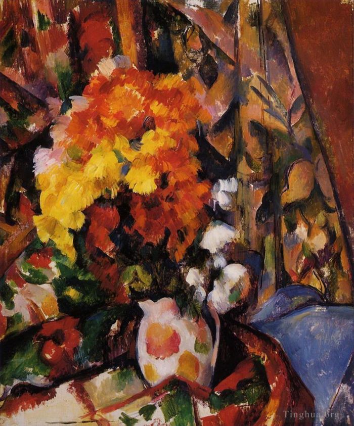Paul Cézanne Peinture à l'huile - Chrysanthèmes