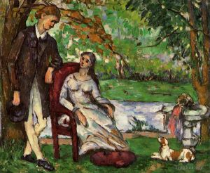 Paul Cézanne œuvres - Couple dans un jardin