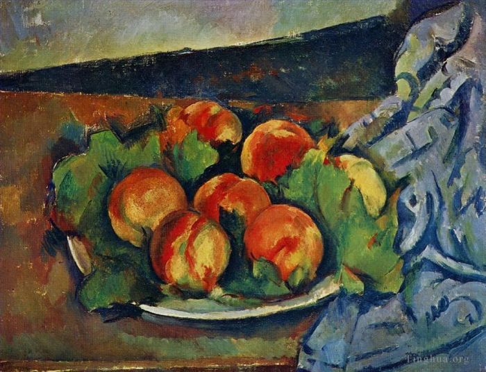 Paul Cézanne Peinture à l'huile - Plat de pêches