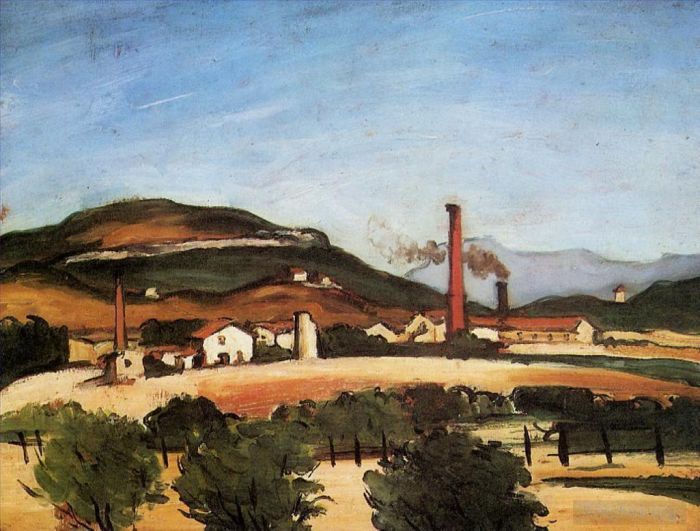 Paul Cézanne Peinture à l'huile - Usines à proximité du Mont de Cengle