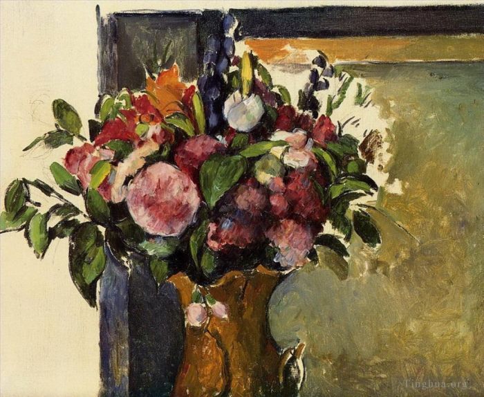 Paul Cézanne Peinture à l'huile - Fleurs dans un vase