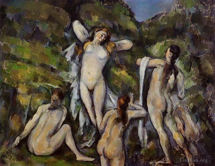 Paul Cézanne Peinture à l'huile - Quatre baigneurs 1890