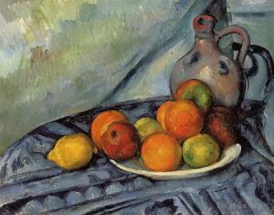 Paul Cézanne œuvres - Fruits et pichet sur une table