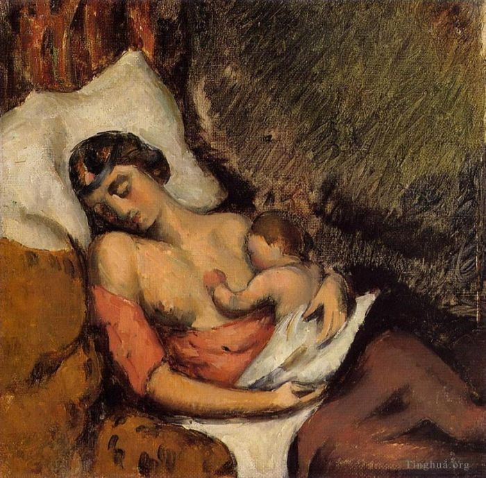 Paul Cézanne Peinture à l'huile - Hortense Allaitement Paul