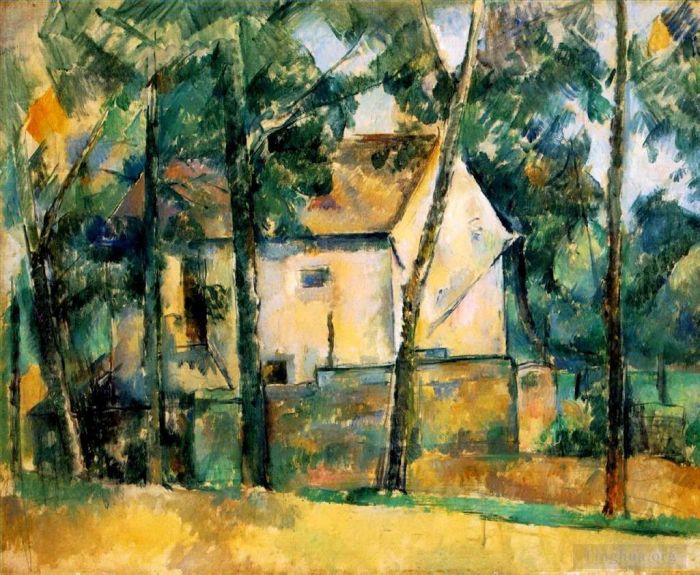 Paul Cézanne Peinture à l'huile - Maison et arbres