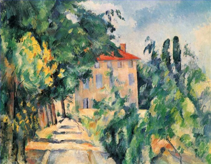 Paul Cézanne Peinture à l'huile - Maison au toit rouge
