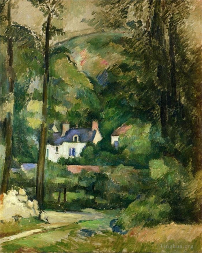 Paul Cézanne Peinture à l'huile - Maisons dans la verdure