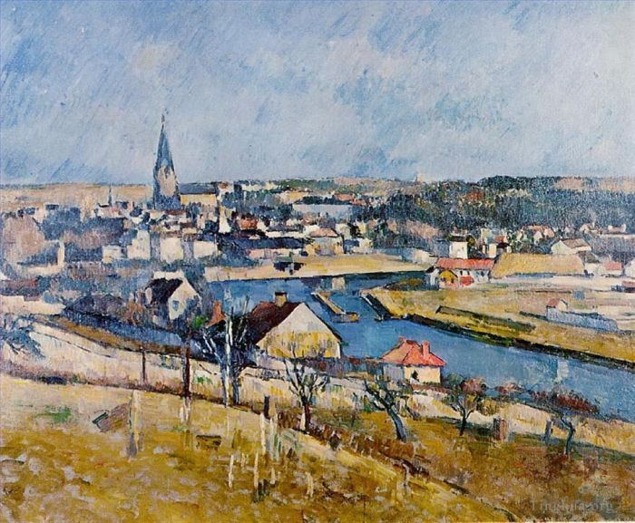 Paul Cézanne Peinture à l'huile - Paysage d'Île de France 2
