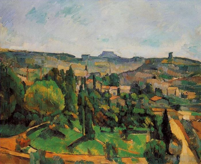 Paul Cézanne Peinture à l'huile - Paysage d'Île-de-France