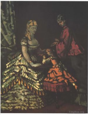 Paul Cézanne œuvres - Intérieur avec deux femmes et un enfant
